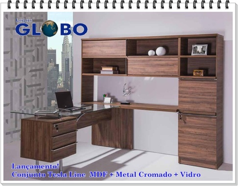 Conjunto completo para escritório + Mesa Diretória com Armário integrado