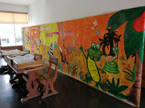 Mural "Animais da Selva", 2018, para festa de anos