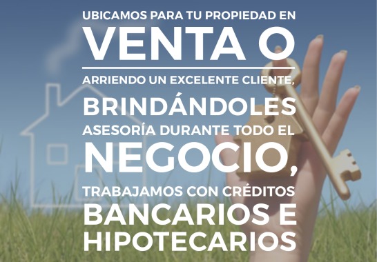 Inmobiliaria ubicada en Guayaquil ofrecemos el servicio de ubicar un cliente calificado para su propiedad en venta o arriendo en el menor tiempo posible y sin contratiempos para usted, brindándoles asesoría legal y crediticia (Biess, Bancos) durante toda la negociación. Quiere vender o arrendar su inmueble? LLámenos estamos gustosos de atenderles! Cel: 098-770.07.63 / 096-114.18.79 / 096-976.70.14