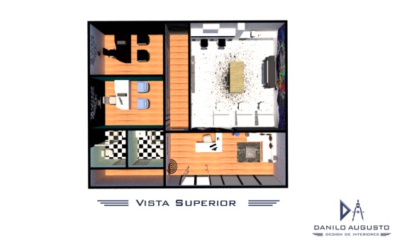 Projeto de escritório de Design de Interiores