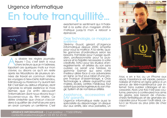 Article scanné du magasine MOOV