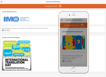 Application mobile affichant l'ensemble des journées mondiales de l'année

L'application fonctionne aussi bien sur téléphone que sur une tablette avec une interface adaptée à la taille de l'écran. Disponible sur Google Play et sur l'App Store.