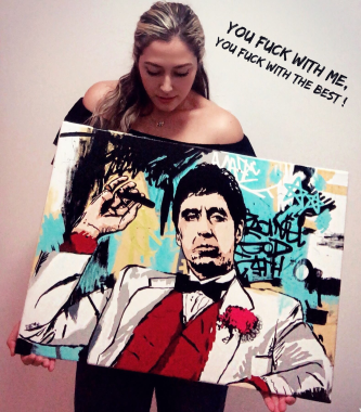 Proyecto  Scarface . Canva 50 x 70 cm. Pintado a mano 