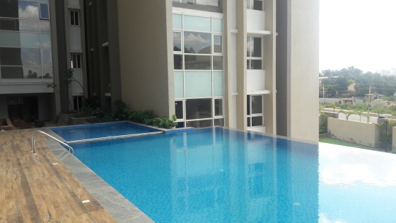 INFINITY SWIMMING POOL DESIGNED AND CONSTRUCTED BY TEAM WATER WORKS FOR SATTVA ASPIRE PROJECT, HENNUR ROAD, BANGALORE