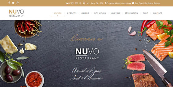 Modèle de site Restaurant