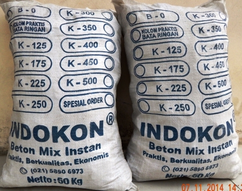 beton instan indokon untuk segala mutu dari BO s/d K 500