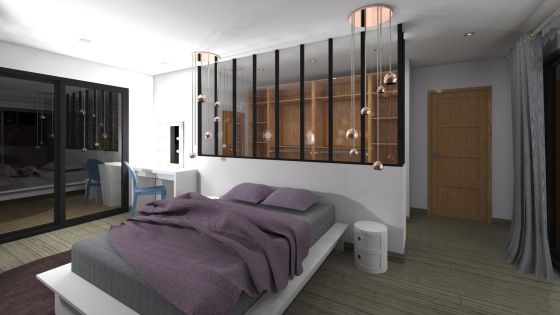 Chambre parentale avec verrière