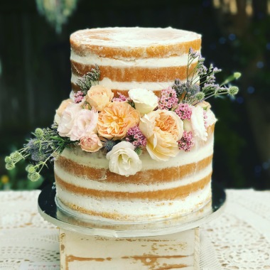 2 Tiered Naked Wedding cake