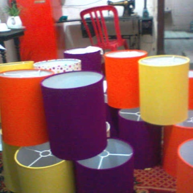 kap lampu tabung diameter 25cm tinggi 30cm, bahan mika dan cover kain