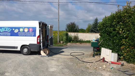 Tirage d'alimentation principale sur 140 mètres en forte section