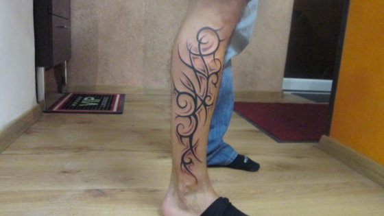 tattoo free hand selon un model, présenté par le tatoué