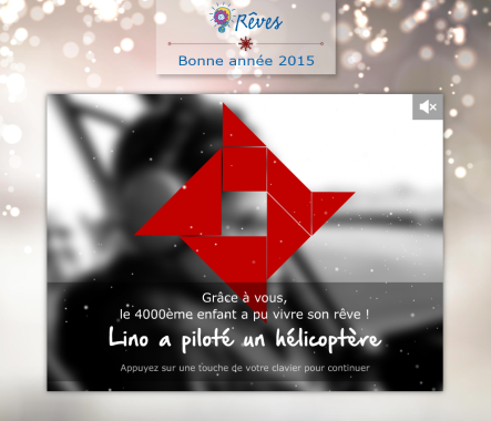 Carte de voeux 2015 interactive (clavier + écran "touch") pour l'Association Rêves qui réalise les rêves des enfants gravement malades