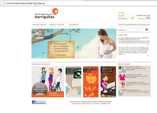 Tradução para espanhol do Site Conversas  com Barriguinh as