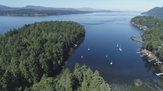 Saltspring and Prevost Island from Dinner Bay, Mayne Island