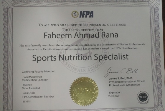Sports Nutrition Specialist Certification