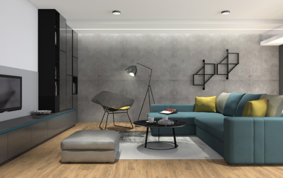 Apartament modern cu iz de mare
Suprafață= 136 mp
Locație: Constanța, Complex Orion
Status: În curs de amenajare
Complexul se află la 300 m de malul mării, Faleză Nord și oferă o priveliște unică asupra Mării Negre, plajei și lacului Tăbăcărie. Privind direct spre mare, este evident de unde a pornit inspirația. Astfel, am creat o amenajare modernă, cu linii simple, accente de culoare, elemente transparente și reflectante, contrast de texturi. În living, am alăturat două texturi, lemn și beton aparent, care se completează și crează un contrast cald rece.