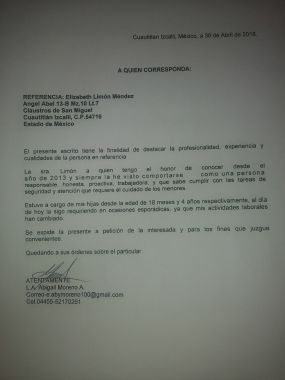 Carta de recomendacion.