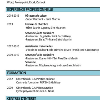 Exemple de CV d'assistante maternelle / de nounou à domicile