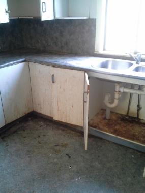 Filthy and disgusting was the best description of this kitchen before we cleaned it