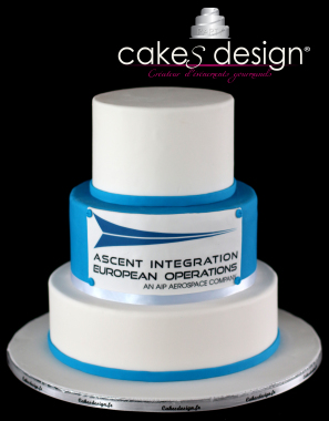 Gâteau d'entreprise avec impression alimentaire haute qualité pour une restitution parfaite de vos visuels.