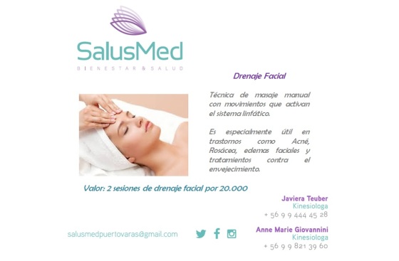 Drenaje Linfatico 
Masoterapia
Muscoloesqueletico
Dermatofuncional
Manejo de cicatrices y post cirugia