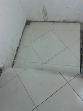 colocação de porcelanato diagonal