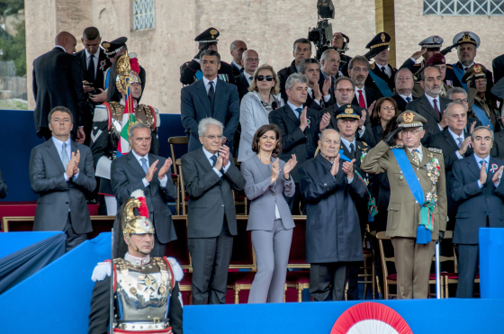 Roma, 2 giugno 2016. Parata militare ai Fori Imperiali con il presidente della Repubblica Sergio Mattarella