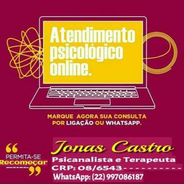 Atendimento  De Psicoterapia (Online E Presencial)